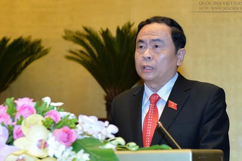 越南祖国阵线中央委员会主席陈清敏向韩桑林致贺电