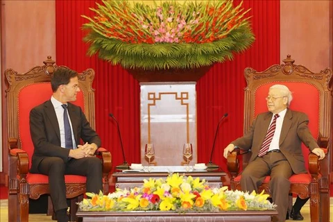 越共中央总书记、国家主席阮富仲会见荷兰首相马克·吕特