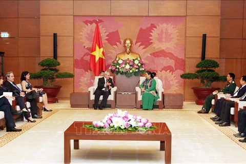 越南国会副主席丛氏放会见古巴国会代表团