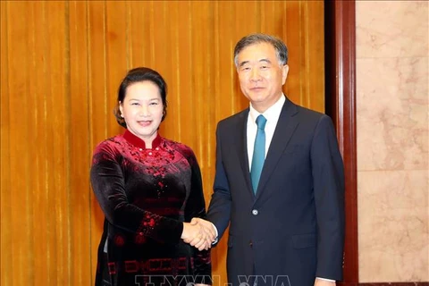 越南国会主席阮氏金银会见中国全国政协主席汪洋