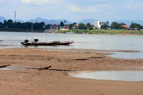 泰国东北部那空帕农府湄公河流域水位降至近百年来最低水平