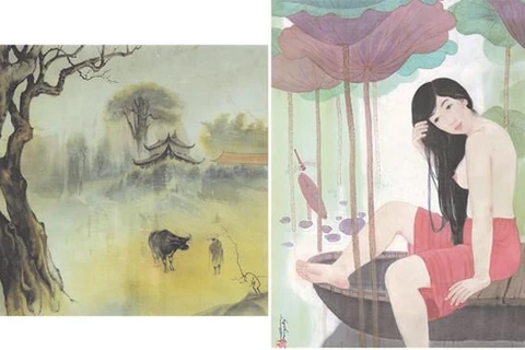 越南北-南著名画家相遇 让自然与艺术有机融合