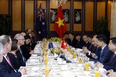 越南政府总理阮春福与澳大利亚总理斯科特•莫里森举行会谈