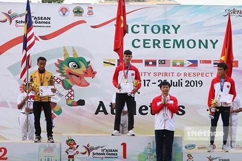 越南学生代表团在东南亚学生运动会上获得20枚奖牌
