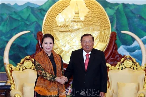 越南国会主席阮氏金银圆满结束对老挝进行的正式访问