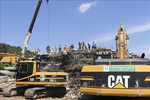 柬埔寨白马市7层大楼坍塌事故搜救工作结束