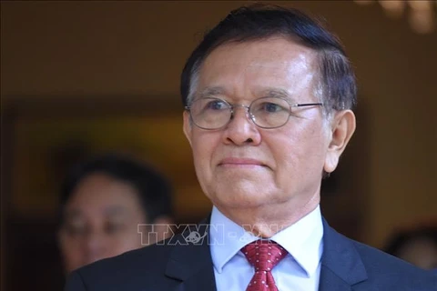 柬埔寨金边法院对涉嫌叛国罪的柬埔寨前反对党救国党领袖金速卡进行审理