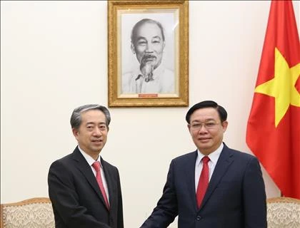 越南政府副总理王廷惠会见中国驻越大使熊波