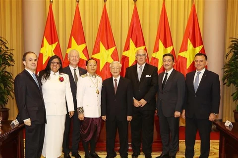 越共中央总书记、国家主席阮富仲会见外国新任驻越大使