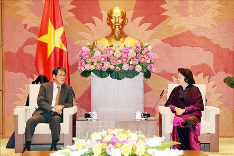 越南国会主席阮氏金银会见日本驻越大使梅田邦夫