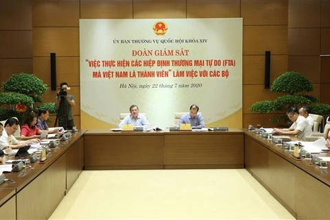 对越南作为成员的各项自贸协定实施情况进行监察
