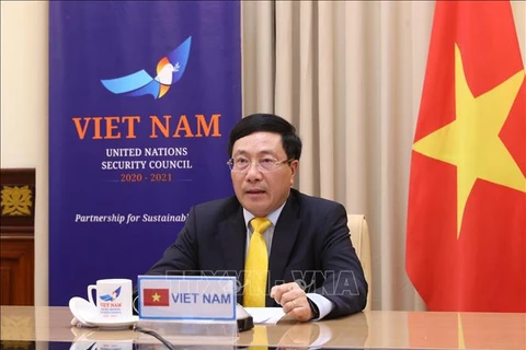 越南政府副总理兼外长范平明出席联合国安理会视频首脑会议