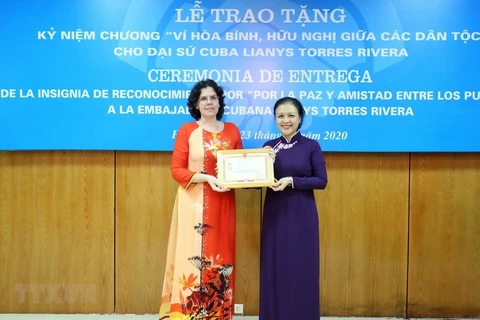 越南向古巴驻越南特命全权大使授予纪念章