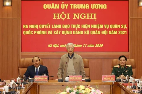越共中央总书记、国家主席阮富仲主持召开中央军委会议