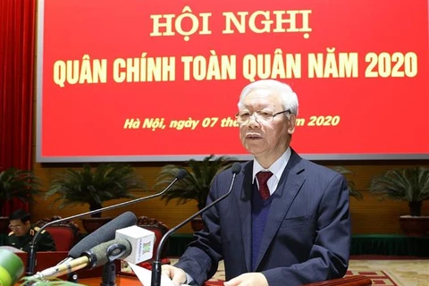 越共中央总书记、国家主席阮富仲出席2020年全军军政会议