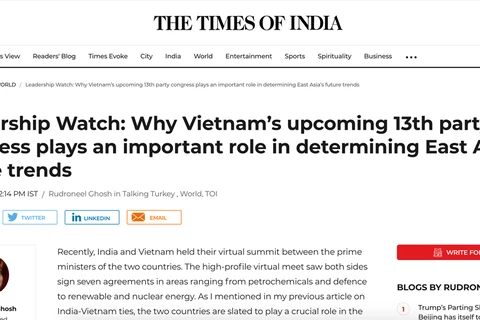 《印度时报》：越南已取得令人印象深刻的成就