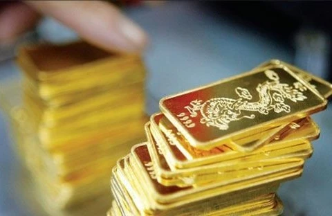 今日越南国内市场黄金价格每两下跌20万越盾