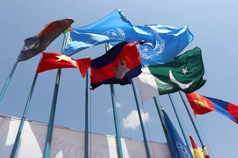 越南金星红旗在南苏丹共和国迎风飘扬
