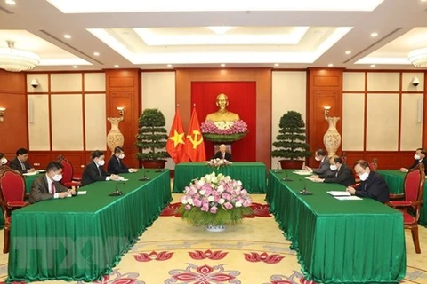 越共中央总书记阮富仲与斯里兰卡总统通电话