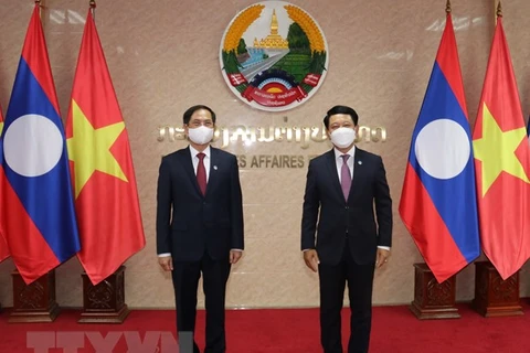 越南外交部部长裴青山会见老挝外交部部长