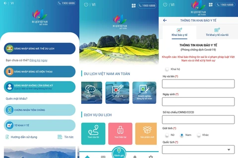 在“越南旅游安全”应用程序上集成“健康申报表”功能