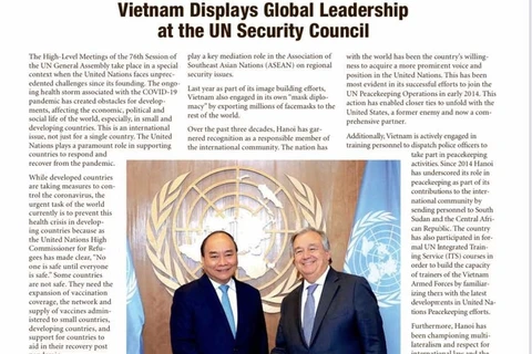 《华盛顿时报》：越南日益肯定了其自身在全球事务中的作用 