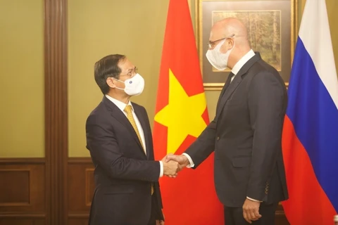越南外交部长裴青山会见俄罗斯副总理车尔尼申科
