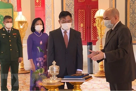 柬埔寨国王诺罗敦•西哈莫尼:越南与柬埔寨的全面合作关系不断向前发展