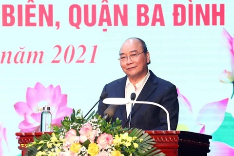 国家主席阮春福出席河内市奠边坊民族大团结日活动