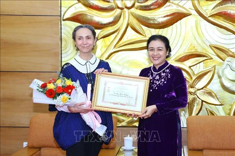 越南向墨西哥驻越南大使授予“致力于各民族和平友谊”纪念章