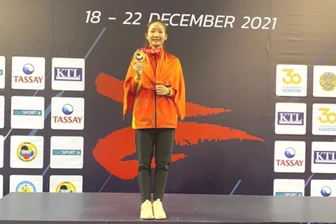 越南选手黄氏美心获得2021年亚州空手道锦标赛冠军
