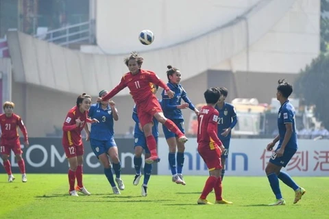 2023年女足世界杯亚洲区预选赛附加赛第一轮：越南队以2比0击败泰国队