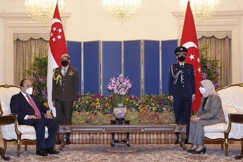 越南国家主席阮春福会见新加坡总统