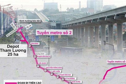胡志明市地铁2号线项目完工时间推迟至2030年
