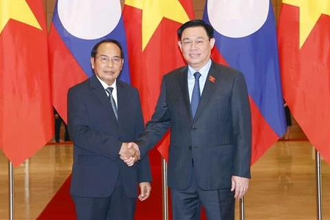 越南国会主席王廷惠会见老挝国家副主席本通•吉玛尼