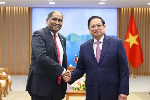 越南政府总理范明政会见新加坡驻越南大使