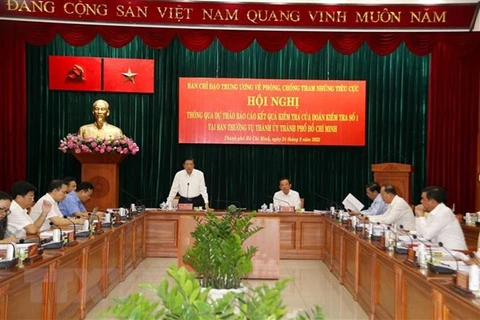 越共中央反腐败和消极指导委员会代表团在胡志明市视察指导工作
