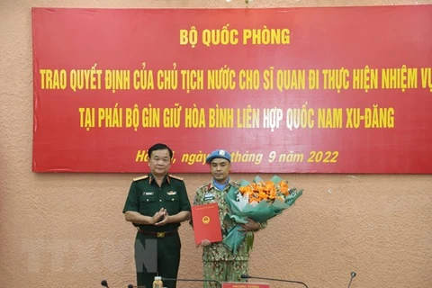 越南继续向联合国维和行动派遣军官