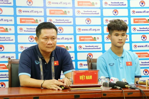 2023年U17亚洲杯预选赛：越南队与尼泊尔队举行赛后新闻发布会