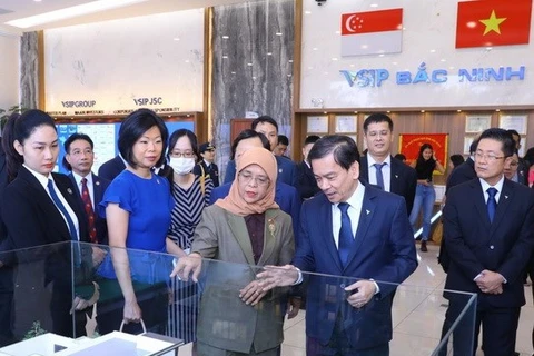 新加坡总统造访北宁省越南新加坡工业区