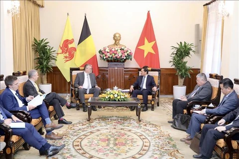 越南外交部长裴青山会见比利时瓦隆-布鲁塞尔大区首席大臣皮埃尔-伊夫•热奥莱