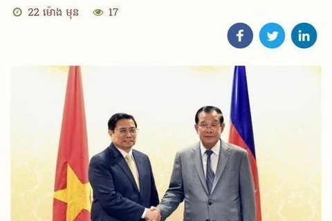 柬埔寨媒体：越南政府总理范明政访柬彰显两国友谊之情
