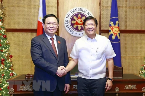 越南国会主席王廷惠会见菲律宾总统费迪南德·罗穆亚尔德斯·马科斯