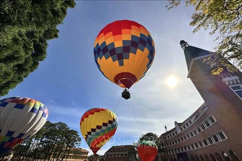游客可乘坐热气球从高空俯瞰大叻美景
