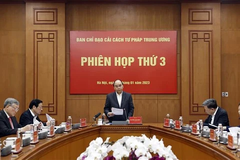 越南国家主席阮春福召开司法改革指导委员会第三次会议