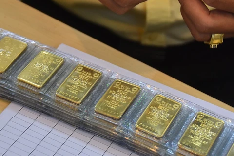 2月16日上午越南国内一两黄金卖出价上涨5万越盾