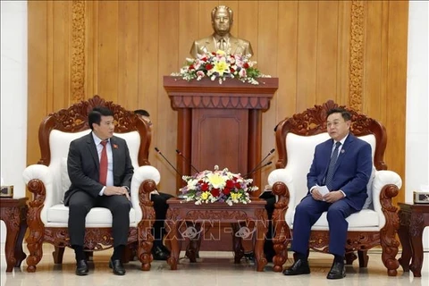  老挝领导人高度评价越南与老挝国会机构之间的合作成果