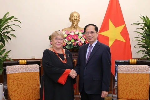 越南外交部长裴青山会见智利前总统米歇尔·巴切莱特