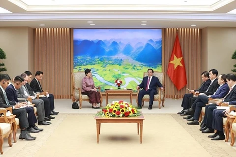 越南政府总理范明政会见柬埔寨新任驻越南大使谢金塔