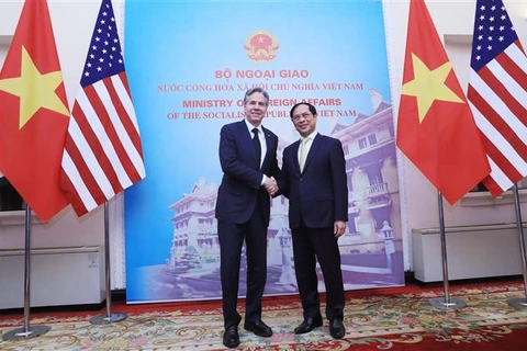 越南外交部部长裴青山与美国国务卿安东尼·布林肯举行会谈